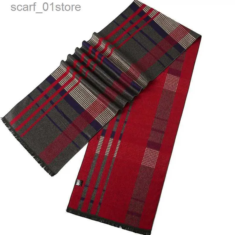 Schals Männer Herbst Winter Plaid Schal Gentleman Luxus Marke Kaschmir Gefühl ffler Student Frühling Herbst Wr Weiche Warme HalstuchL231111