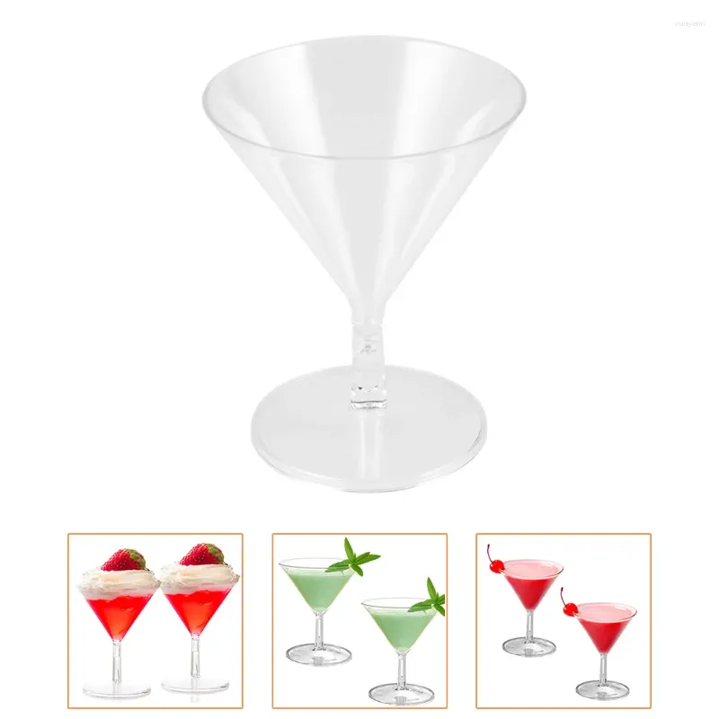 Wine Glasses 10 Pcs Whiskey Disposable Wineglass Cocktail Mini Plastic Cup Bar Martinis