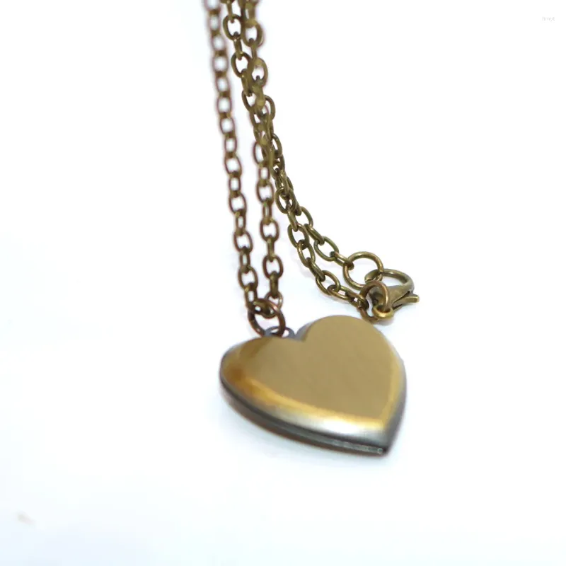 Pendant Necklaces Heart Shape Necklace Po Case Openable Jewelry Souvenir Gift Ornaments Without Frame