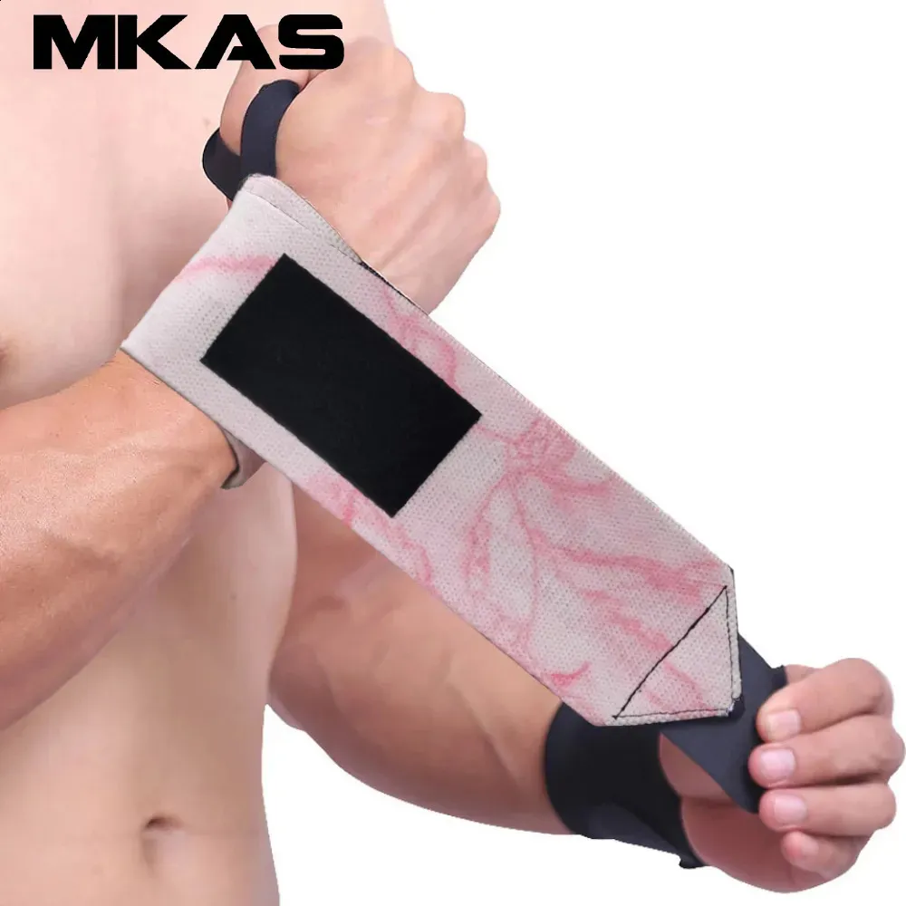 Wrist Support MKAS 1 Pair Wristband Weight Lifting Gym Training Brace Straps Wraps Crossfit Powerlifting 231109
