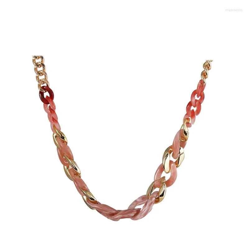 Kedjor Ankomstharts Akryl Choker Halsband för kvinnor Big Chunky Chain Pendant 2023 Fashion Creative Design Jewelry