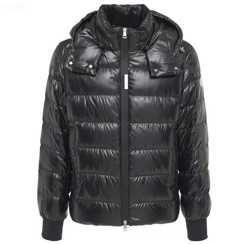 남자 다운 파카 지퍼 편지 재킷 재킷 암 배지 후드 복어 겨울 따뜻한 코트 크기 1-5 Qin5