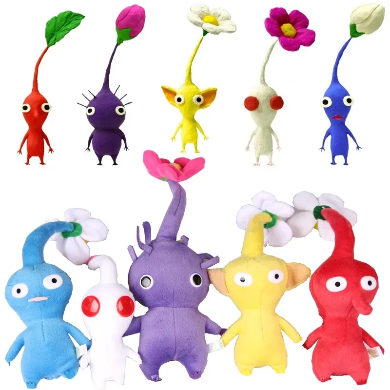 Plushie Doll Game Olimar Flower Leaves Bud Chappy Bulborb Soft Stuffed Toy Red Yellow Gift for Kids Fans Birthday LT0045