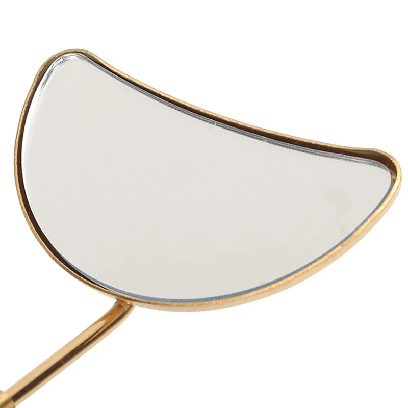 Half Moon Shape Makeup Compact Mirror Eyelash Mirror with Eyelash Tweezers Eyelash Lift Stick Comb Facial Tools