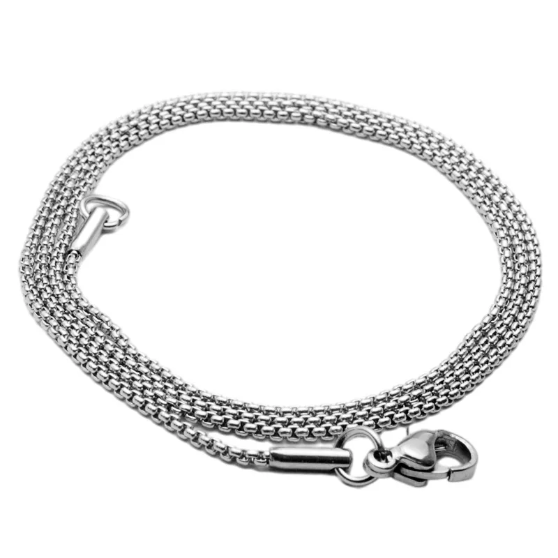 Cadeias de cores de prata de aço inoxidável de 1,5 mm para colares pendentes do homem do homem do partido Clube de joias de moda artesanais