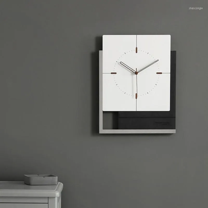 Horloges murales horloge carrée alimentée par batterie Design moderne luxe silencieux salon minimaliste Orologio Da Parete maison AD50WC