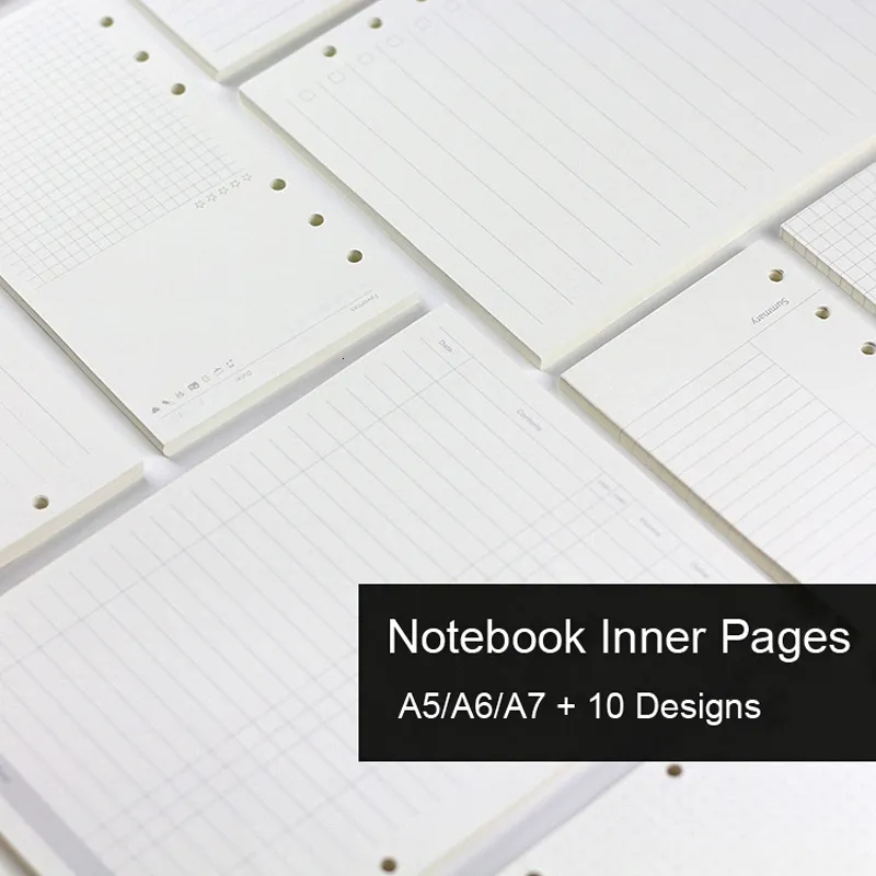 Notepads 45 A5 A6A7 loose leaf notebooks refilled with spiral inner pages weekly line point grid paper station 230408