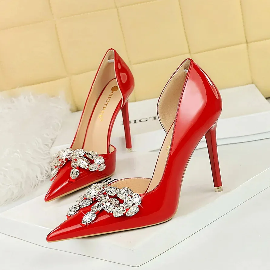 Pump Pointed Toe Sheer Faux Diamond Wedding Shoes – Cherlot