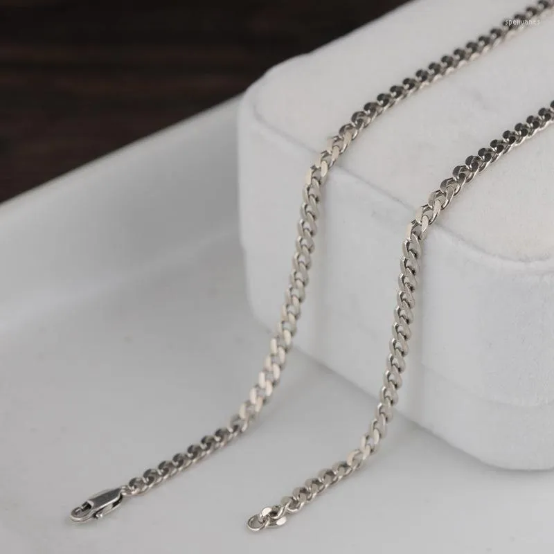 Łańcuchy 3 mm szerokość prawdziwy srebrny naszyjnik z łańcucha kubańskiego dla mężczyzny unisex s925 szterling wykwintne naszyjniki siodła