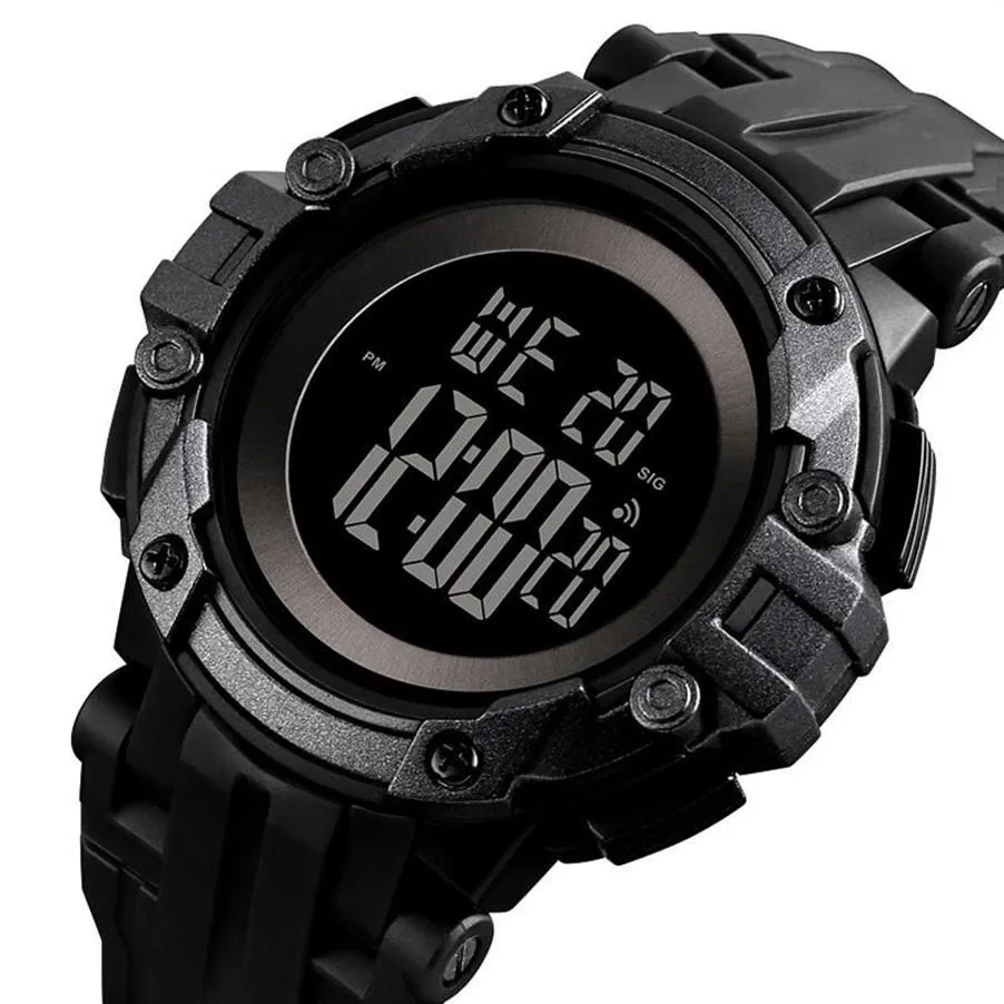 Relojes digitales negros para Hombre luminosos 50M Reloj despertador deportivo resistente al agua a prueba de golpes Reloj electrónico Masculino Reloj Hombre 1545 Wris2922