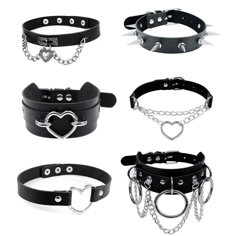 Chokers Harajuku chocker seksowna blokada serca Klucz Niny Czarny Got Punk Gothic Choker Naszyjnik dla kobiet Hip Hop Bondage Cosplay 230410