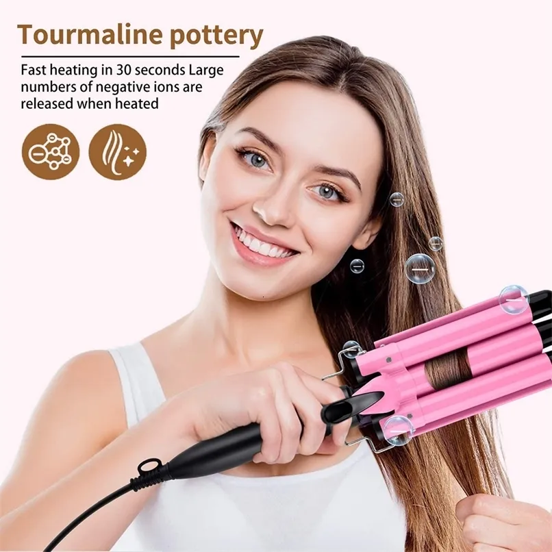 Curling Irons 20/32mm Hair Curler Triple Barrels Ceramic Hair Curling Iron Professional Hair Waver Tongs Styler Tools for All Hair Types 231109