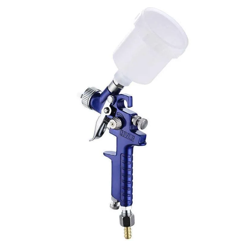 Pistolas de pulverizador 0.8mm / 1.0mm Bocal H-2000 Profissional HVLP Mini Paint Gun Portátil Airbrush para pintura de carro aerógrafo pneumático 210719 Dhmm8