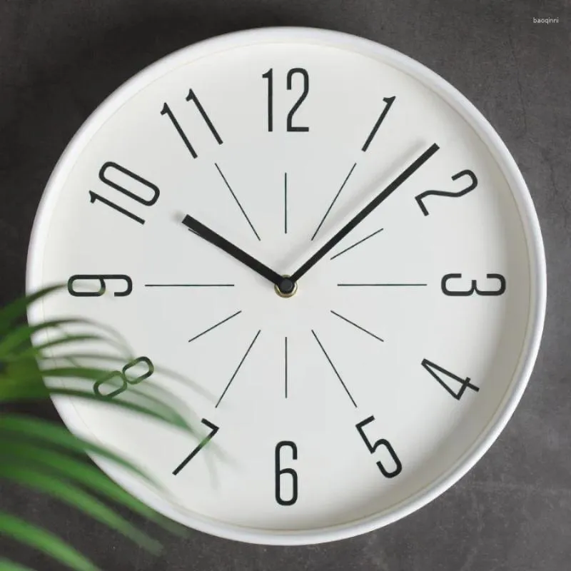 Wandklokken Klassieke thuisklok Decoratie Handcadeau Nummer Woonkamer Rond Zwart Wit Kantoor Minimalistisch Reloj Decor