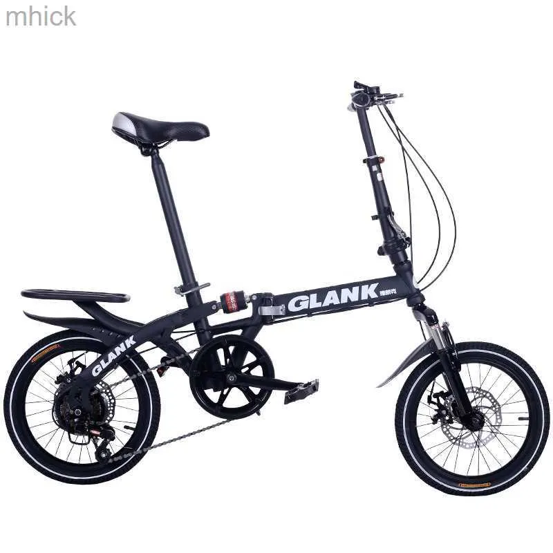 Pedais de bicicleta aluno bicicleta dobrável Variável Bike de freio a disco de velocidade Novo 16 polegadas M230410