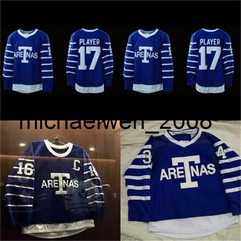 Weng 1918-19 Aretnas Jersey Cheap Mens Blank 34 Auston Matthews 16 Митчелл Марнер 29 Уильям Ниландер 100% сшитые хоккейные майки