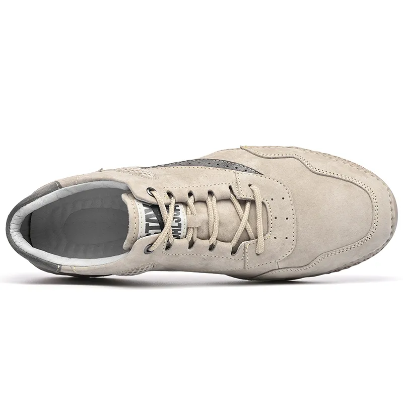 Chaussures décontractées en cuir faites à la main pour hommes, baskets à la mode, marque de luxe, chaussures de marche respirantes, grande taille 46