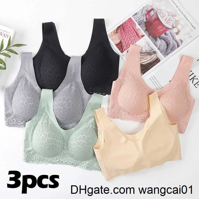 Bras VIP Link 3pcs mais 4xl Latex Bra Seamss Bras para mulheres íntimas BH Push Up Bratte com colete de pads Top Bra 4113