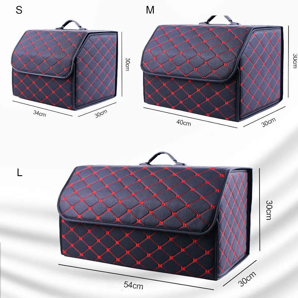 Ny mångsidig hopfällbar bilstamlagringsarrangör med lock Portable Car Storage Bag Car Trunk Organizer