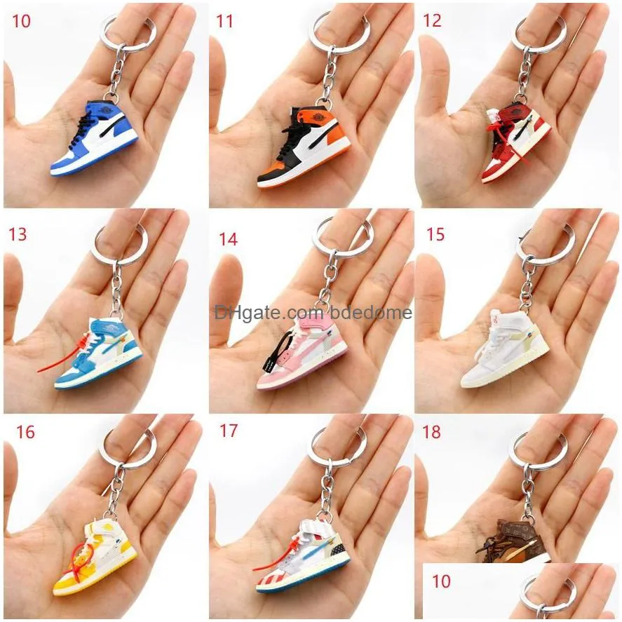 Classic Mini Three-Nsional Shoes Key Chain Trendy Color Sneaker Keychain Men Women Kids Basketball Shoe Keychains Drop Delivery Dh3Co