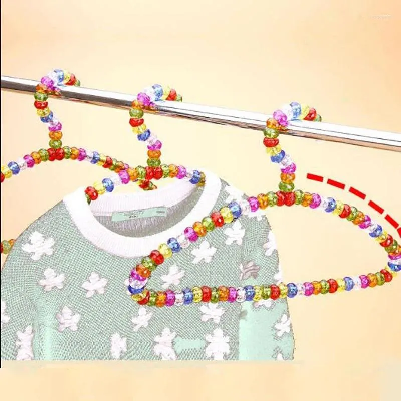 Cintres Sainwinl 10 pcs/lot perle vêtements pince cintre en plastique support en forme d'arc pour