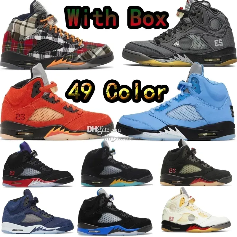 Met doos 5 GS Plaid basketbalschoenen Dames Heren 5s UNC on Mars Concord Georgetown What The Island Lucky Green Craft Michigan Aqua Quai 54 Light Bone Olive Sail Sneakers