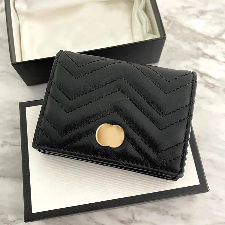 Fashion Marmont keychain wallet With box 466492 Card Holder Genuine Leather Luxury Designer Coin Purses Women's mens Key Wallets Purse passport Holders CardHolder