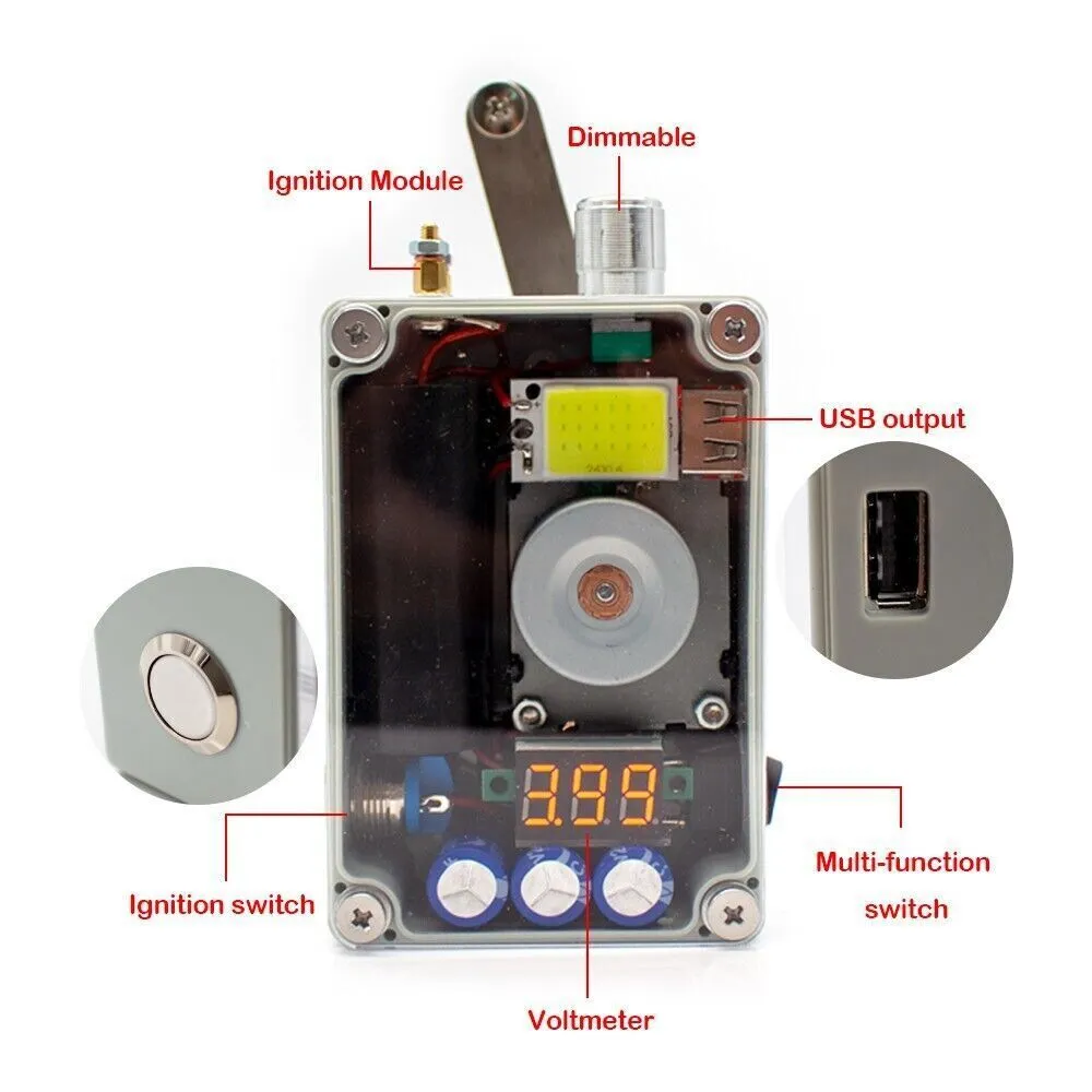 Kit De Générateur Dengrenages De Moteur À Manivelle, Bricolage, Batterie  Externe De Survie, Chargeur USB Durgence Du 6,74 €