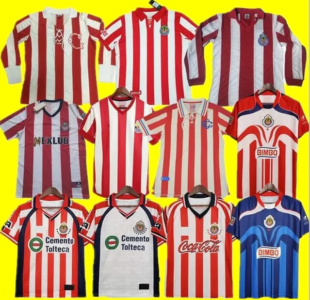 Retro Chivas Guadalara Soccer Jerseys 1960 1996 1997 1998 1999 2000 2006 2007 2008 Camisa de futebol vintage 60 96 97 98 98 99 00 06 07 08 Uniforme 60th 110th 115th