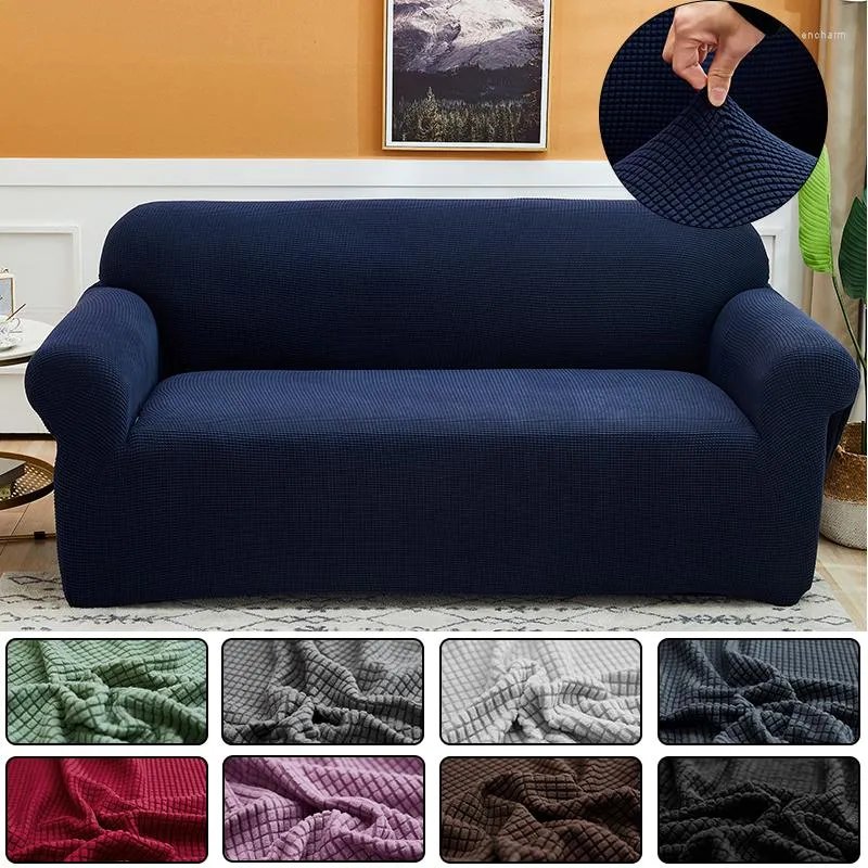 Housses de chaise 10 couleurs housse de canapé en velours pour salon polyester solide épaissi antidérapant imperméable 1/2/3/4 siège élastique