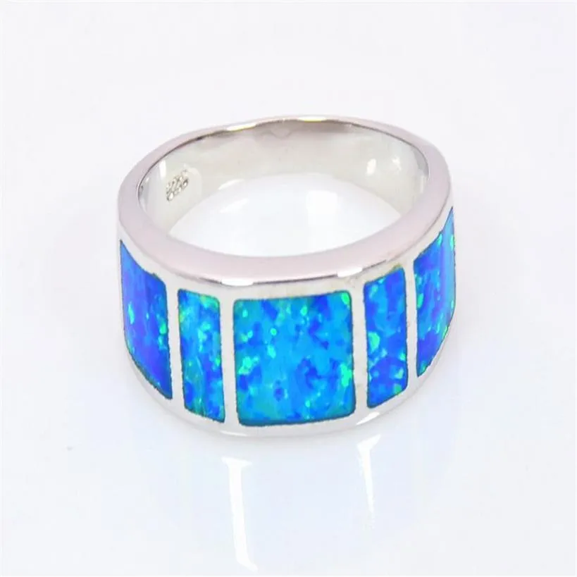 أزياء التجزئة الكاملة Fine Blue Fire Opal Ring 925 Silver Plated Jewelry for Women RMF16032601270U