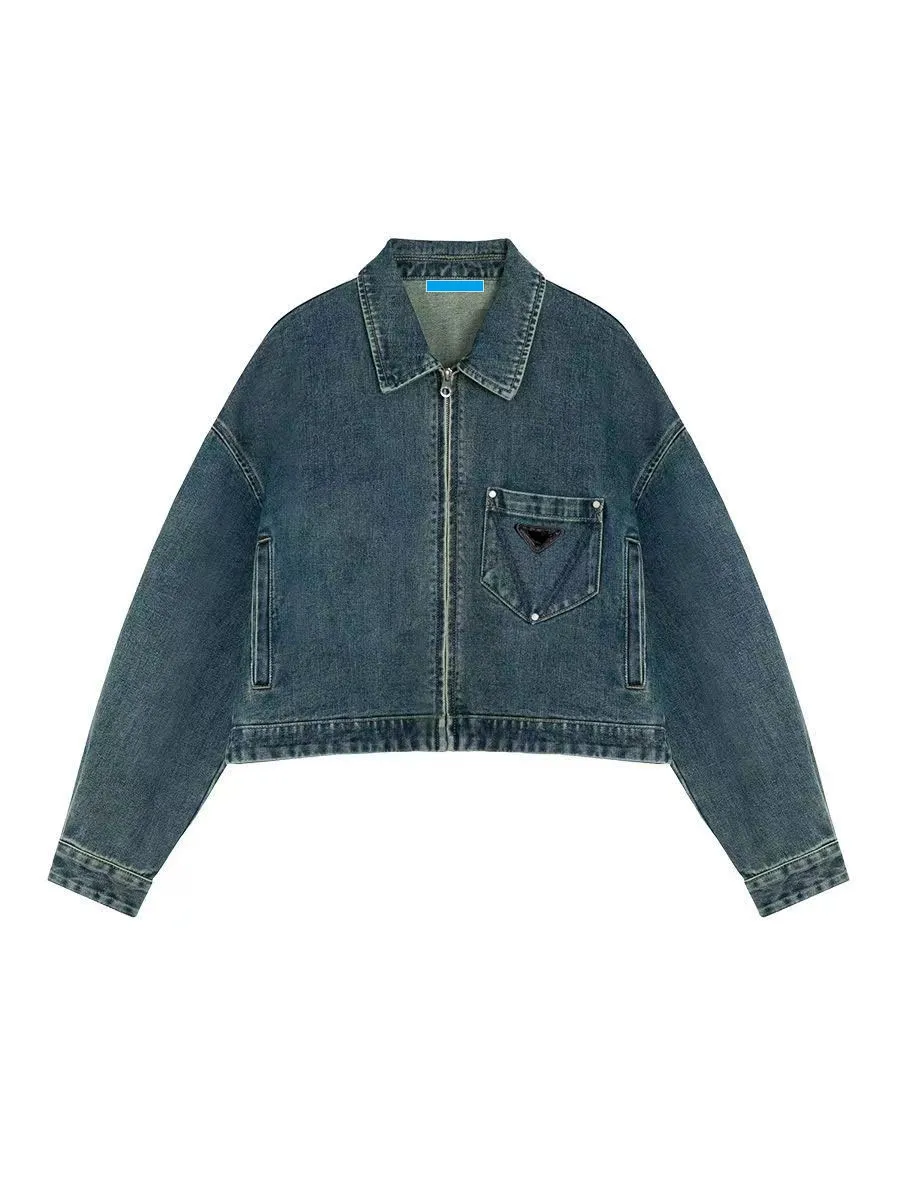 Woman Jackets Coats Denim Shirt Designer Jeans Coat Wash Blue Streetwears Jacket Windbreaker Long Sleeves Pockets Shirts S-XL