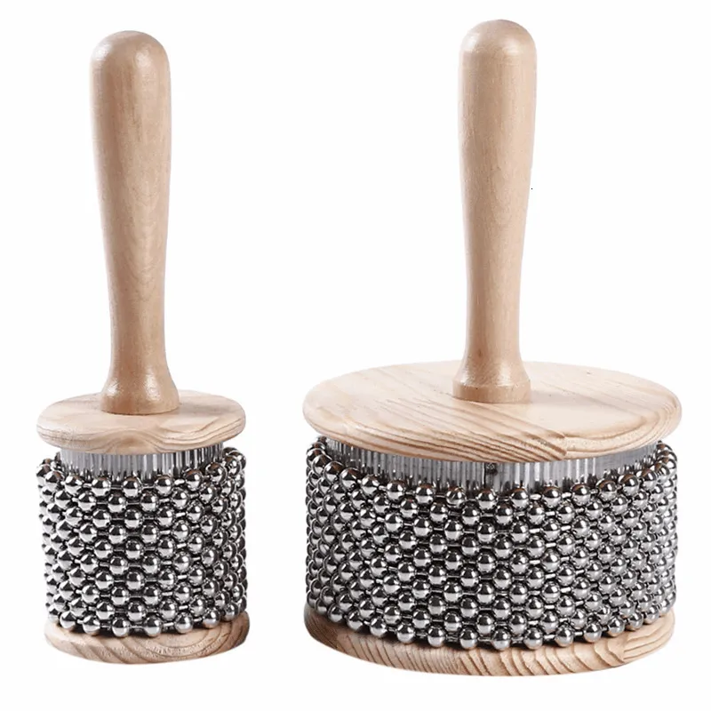 Wooden Cabasa Percussion Instrument - Hand Shaker, Metal Beaded Chain ...
