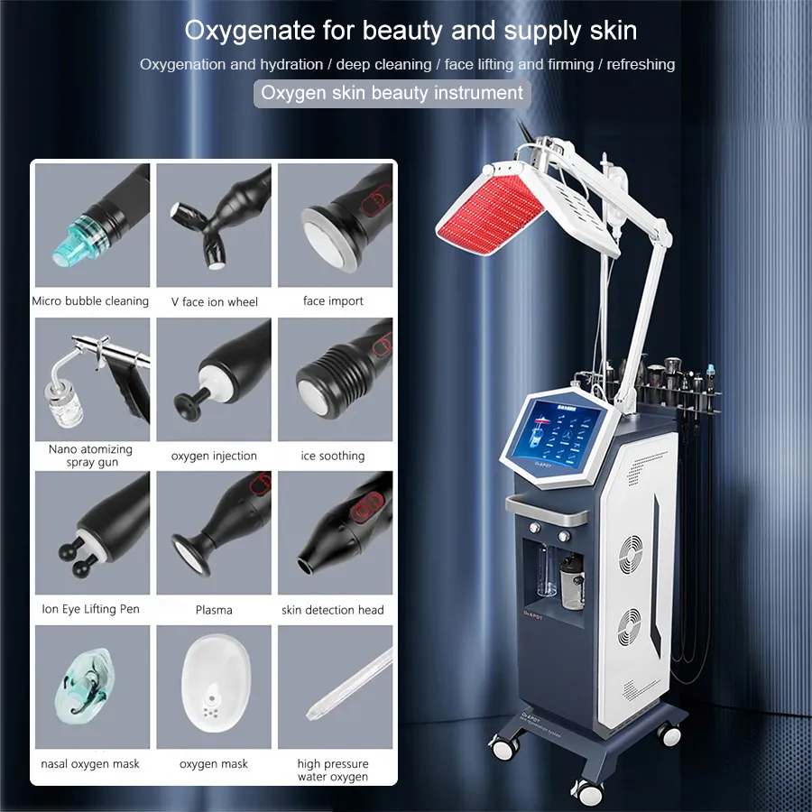 Machine faciale de peau de soin de Microdermabrasion a mené la machine de peau de Jet de thérapie par la lumière avec Pdt