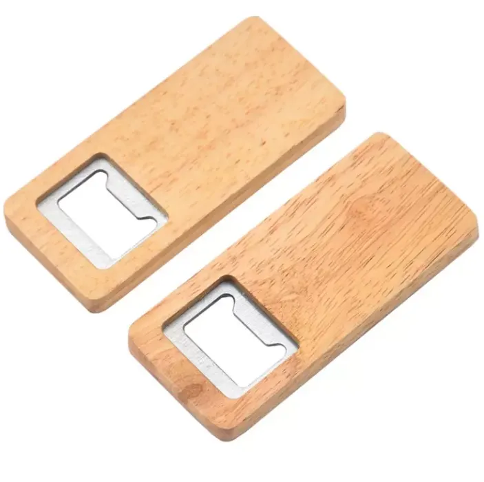 Wooden Bottle Opener Stainless Steel With Square Wood Handle Openers Bar Kitchen Accessories