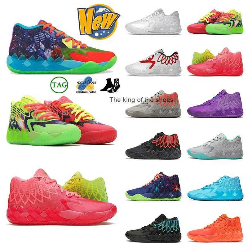 MB.01SHOSHOTTING SÄLJA LAMELO BALL MB.01 Basketskor Buzz City Black Blast White Red Rick and Morty Purple Cat Galaxy Womens Mens Sneakers Trainers Storlek 12