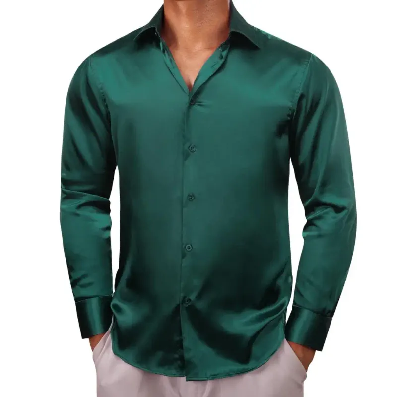 Men's Long Sleeve Casual Shirts Satin Solid Turn-down Collar Single Breasted from Dhgate Men's Casual Shirts - price 37.24 Men's Long Sleeve Casual Shirts Satin Solid Turn-down Collar Single Breasted from Dhgate Men's Casual Shirts - price 37.24