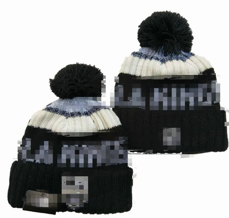 Casquettes pour hommes Kings Bonnets Los Angeles Bonnet Chapeaux Toutes les 32 équipes tricotées à revers Pom rayé Sideline Laine chaude USA College Sport Bonnet en tricot Casquette de hockey pour femmes a0