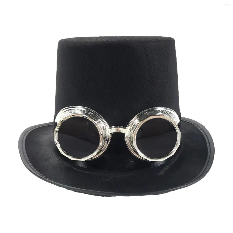 Beretti cappello a cilindro gotico a vapore con occhiali da bocce di plastica non tessuto jazz jazz halloween costume