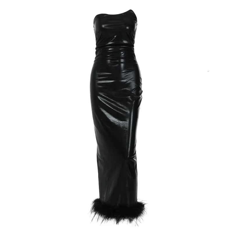 knee length dresses for ladies Sarabeth Vegan Leather Dress M main image 0