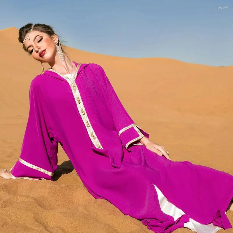 Ropa étnica Ramadán Abaya Djellaba Trabajo hecho a mano Diamante Marroquí Caftan Mujeres Jalabiya Árabe Vestido largo musulmán Dubai Arabia Kaftan Fiesta