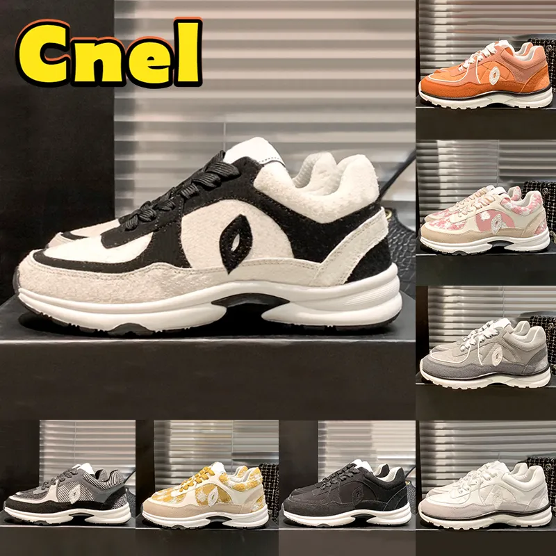 Yeni Cnel tasarımcı rahat ayakkabılar 23ss birbirine eğitmen spor ayakkabı Hakiki Deri beyaz siyah pembe ekru Gri turkuaz Süet lüks erkek kadın spor ayakkabı eğitmenleri