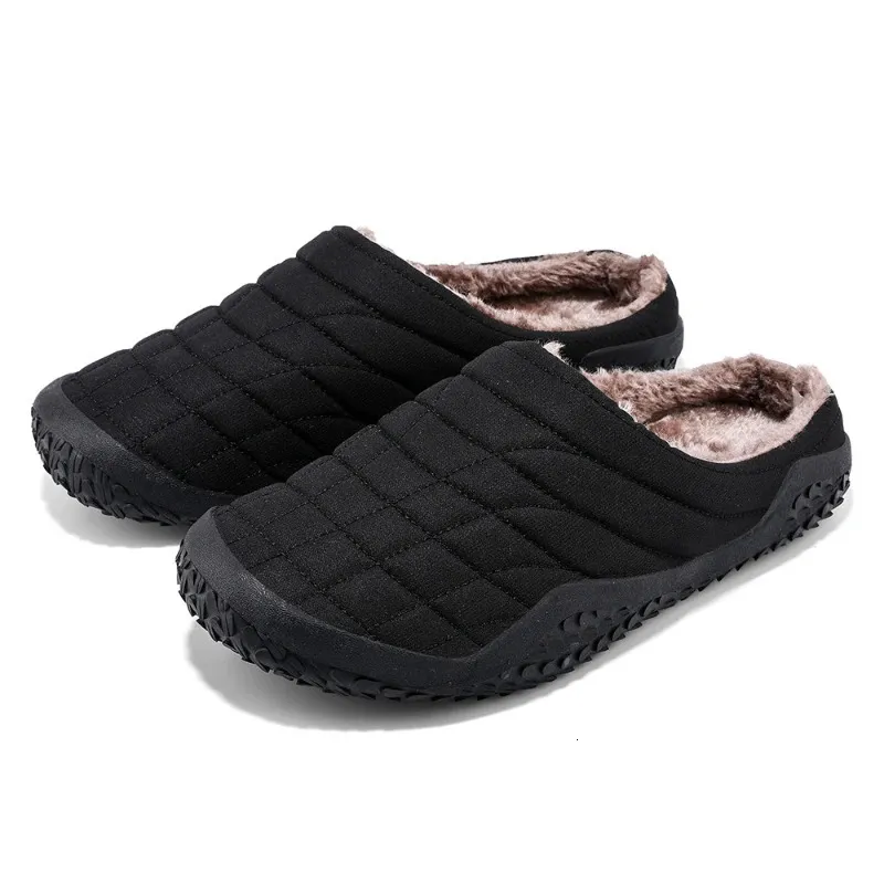 Slippers Slides for Men Winter Platform Outdoor Casual Classic Model Comfortable Wild Breathable Plus Velvet Keep Warm Slipon 231110