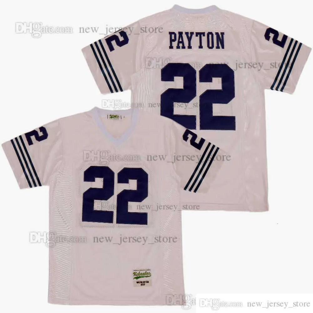 DIY 디자인 레트로 영화 Walter Payton 22 고등학교 유니폼 사용자 정의 스티치 대학 축구 유니폼