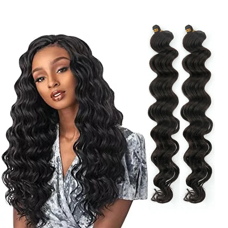 Extensão de cabelo de onda profunda solta Extensão de onda profunda Sortuta cabelos profundos Curl Braades Bails Hair