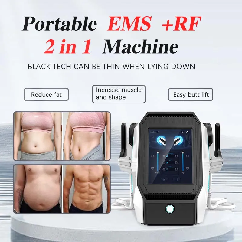 EMS RFスリミング筋肉は非侵襲的脂肪燃焼ポータブルポータブルポータブルラインスリムマシンを獲得