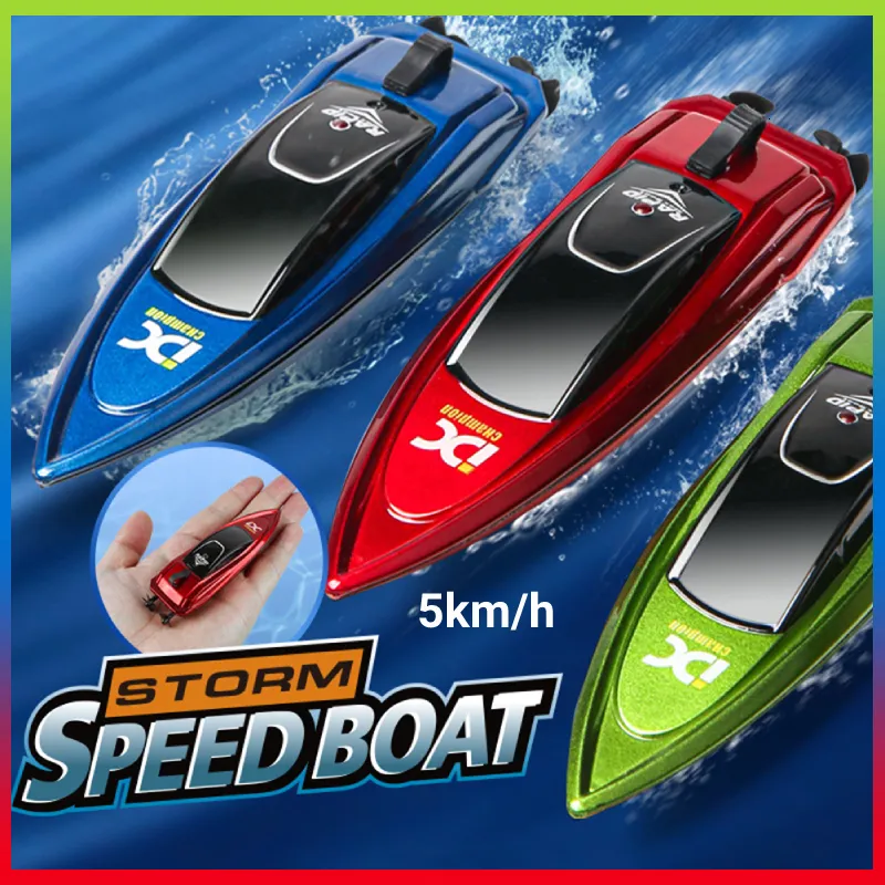 Barcos elétricos/rc 805 2,4 GHz Mini RC Speed ​​Boat 5km/h de alta velocidade luzes LEDs de controle remoto à prova d'água Modelo de água de água Kids Toys 230410