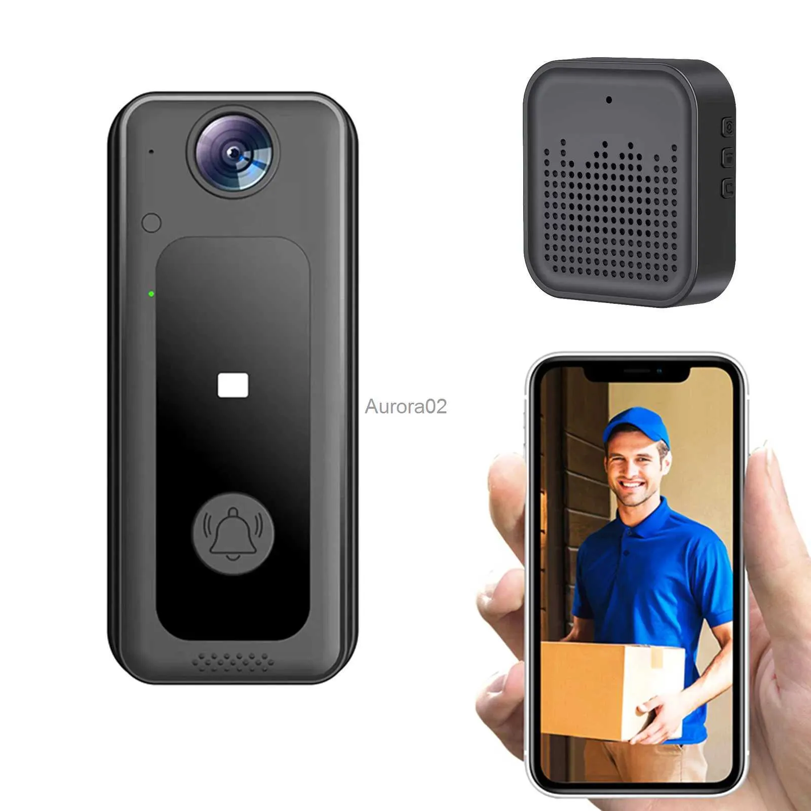 Doortbells WiFi Doorbell Camera مع 125 زاوية واسعة المرئيات البصرية فيديو ذكي Doorbell HD Video Vision تدعم Cloud Storage SD Card YQ231111