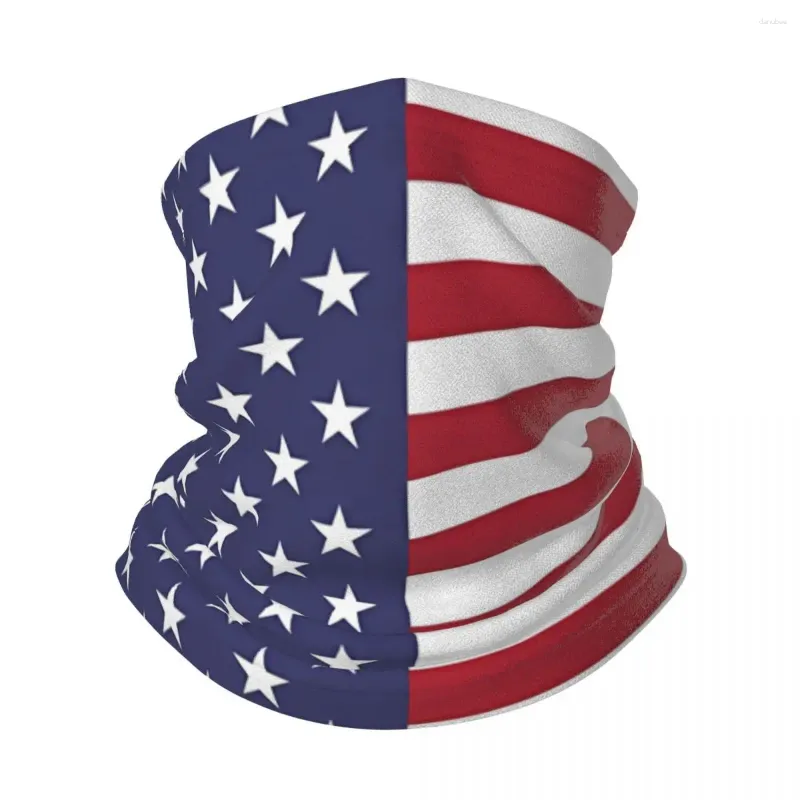 Halsdukar Amerika USA Bandana Neck Gaiter National Flag Windproof Face Mask Scarf Cover Women Män huvudbonader