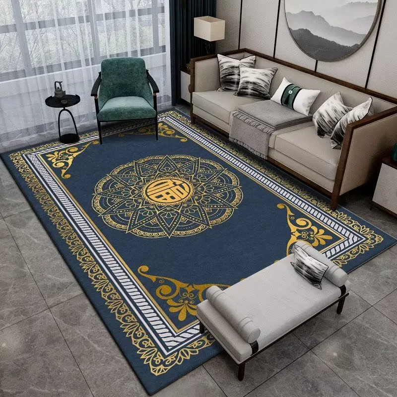 Alfombra japonesa para sala de estar, Tapis para sofá, mesa, blanco, gris,  azul, con patrón geométrico, para dormitorio de niños, salón, 200x300 -  AliExpress